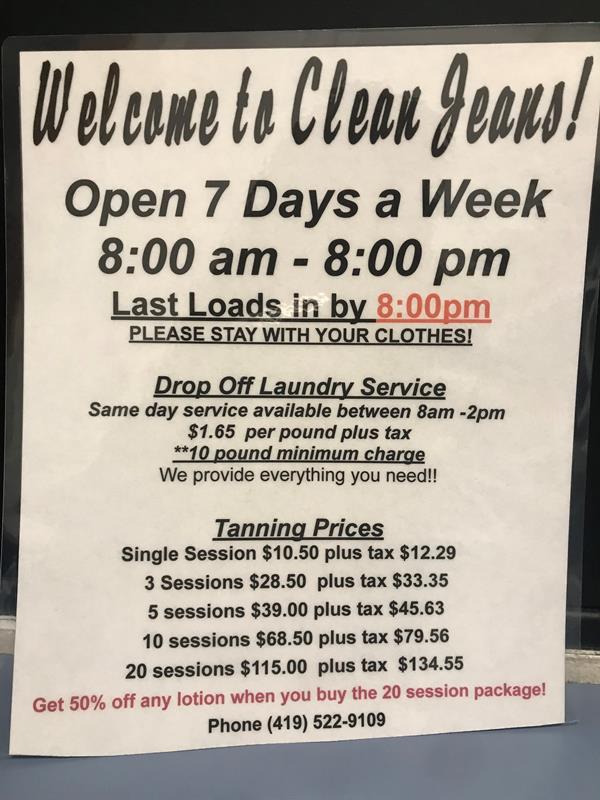 Clean Jeans Laundry Room & Tanning Mansfield, OH